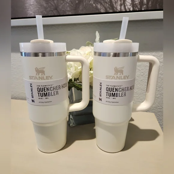 (2) NWT Stanley Cream 30 oz Flowstate Quencher H20 Tumblers - Picture 8 of 12